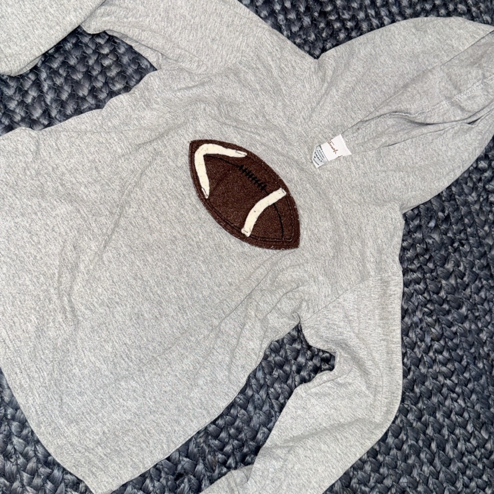 Gray Kids Long Sleeve Football Hoodie